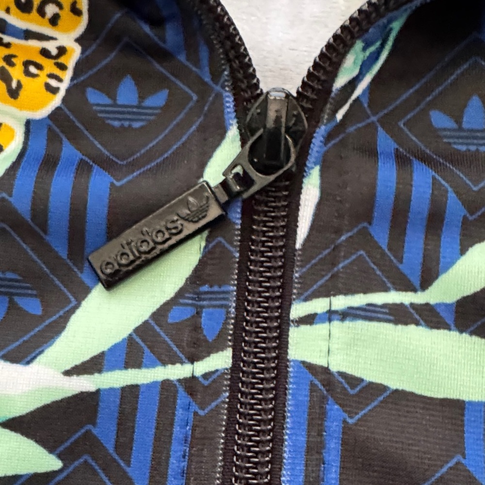 adidas Floral Navy Blue Red Track Jacket and Pants Set - Picture 8 of 13